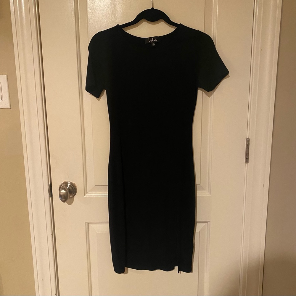 Bodycon Mini Short Sleeve Black Dress